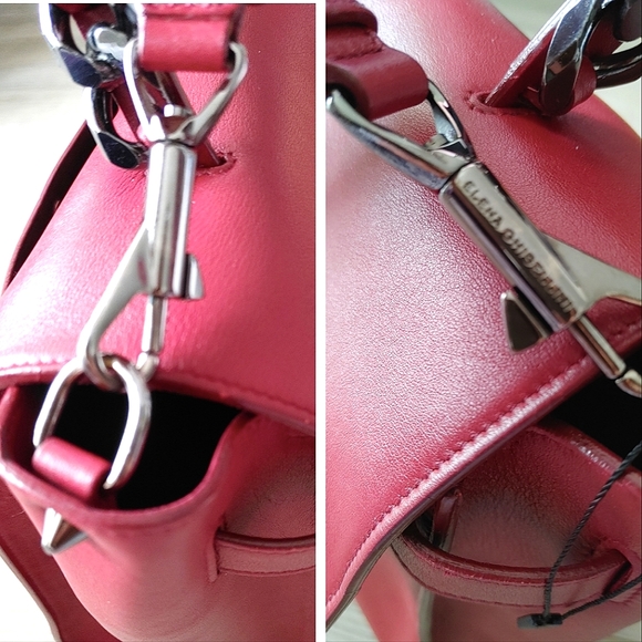 Elena Ghisellini Bordeaux Leather Top Handle Shoulder Bag - Picture 11 of 16